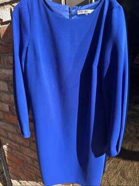 Trina Turk Royal Blue Long Sleeve Shift Dress
